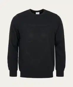 Knowledge Cotton Apparel Big Owl Front Print Sweat Balck Jet