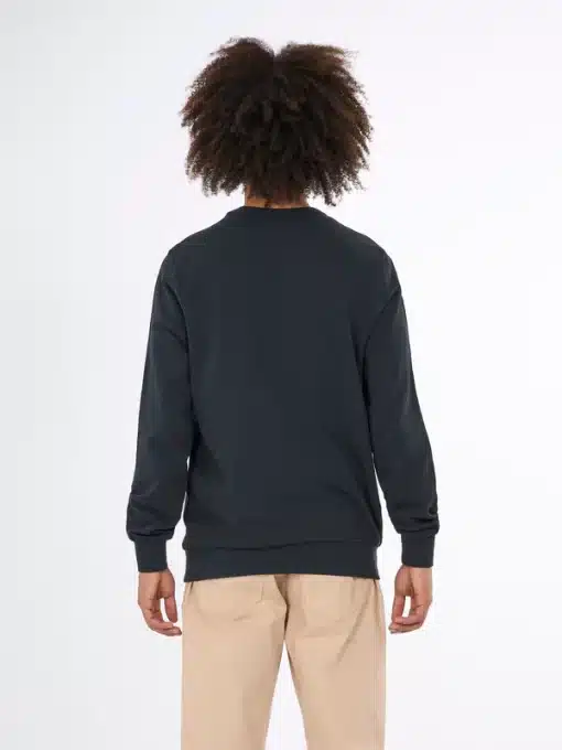 Knowledge Cotton Apparel Big Owl Front Print Sweat Balck Jet