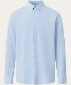 Knowledge Cotton Apparel Custom Fit Line Blend Shirt Skyway