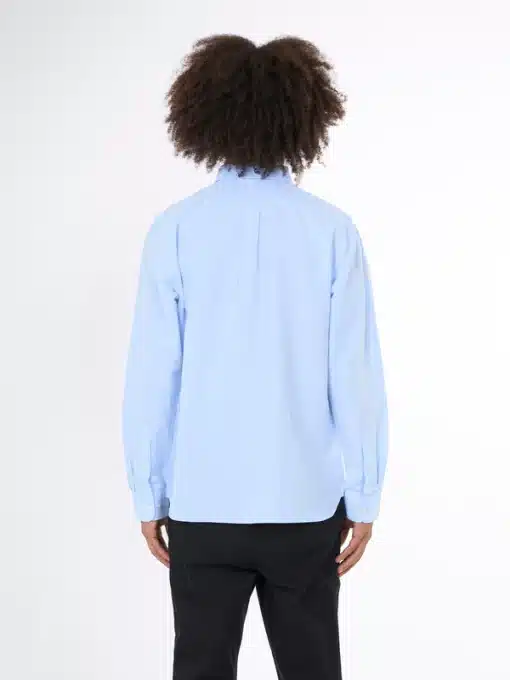 Knowledge Cotton Apparel Custom Fit Line Blend Shirt Skyway