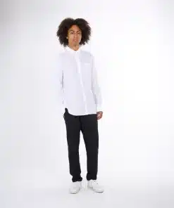 Knowledge Cotton Apparel Custom Fit Linen Shirt Bright White