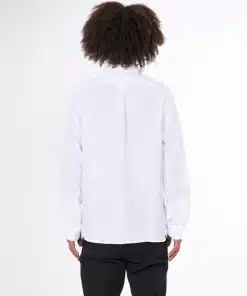 Knowledge Cotton Apparel Custom Fit Linen Shirt Bright White