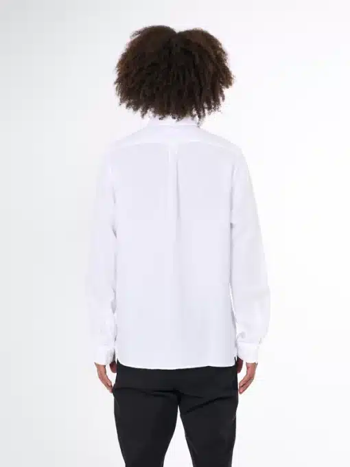 Knowledge Cotton Apparel  Custom Fit Linen Shirt Bright White