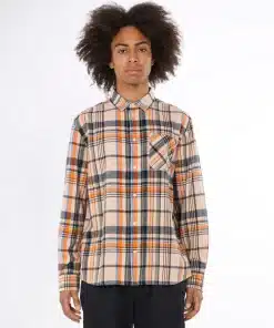 Knowledge Cotton Apparel Relaxed Fit Big Checked Shirt Navy Check