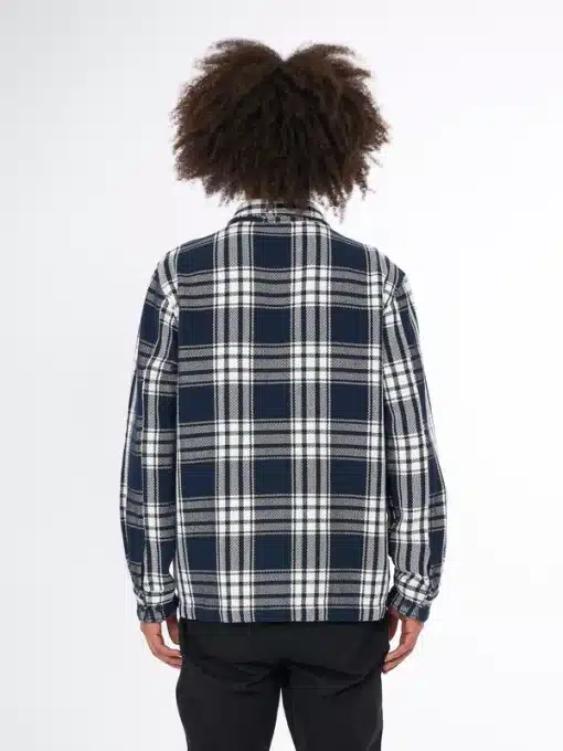 Knowledge Cotton Apparel Checkered Overshirt Navy Check