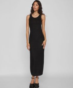 Vila Margot Long Knit Dress Black