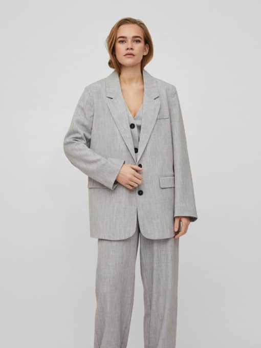 Vila Show Loose Blazer Light Grey Melange