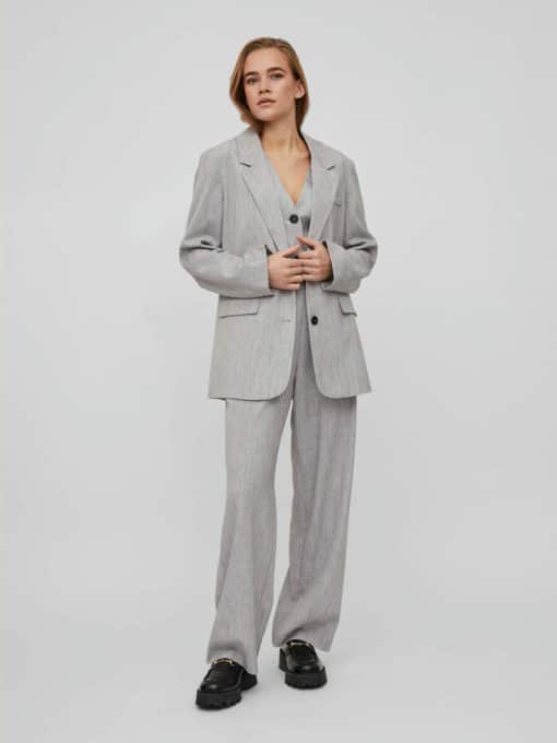 Vila Show Loose Blazer Light Grey Melange
