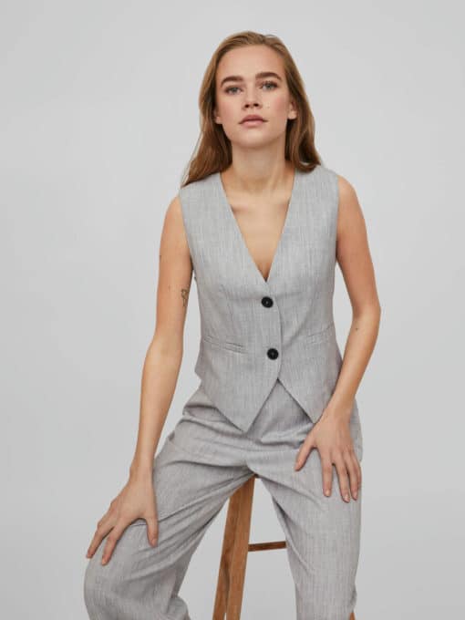 Vila Show Vest Light Grey Melange