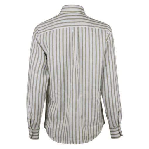Stenströms Siri Green Striped Linen Shirt