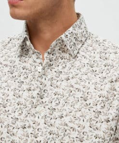Selected Homme Slimethan Aop Shirt Egret