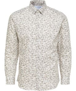 Selected Homme Slimethan Aop Shirt Egret