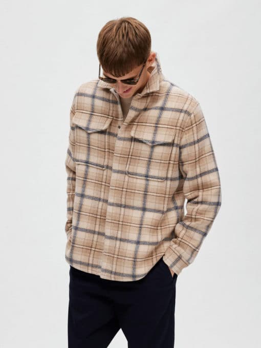 Selected Homme Pan Shacket Incence/Blue