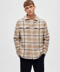 Selected Homme Pan Shacket Incence/Blue
