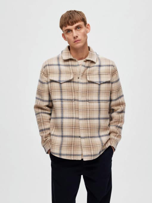 Selected Homme Pan Shacket Incence/Blue