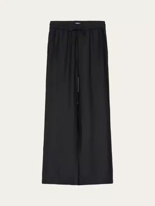 Knowledge Cotton Apparel Linen Mix Pants Black Jet