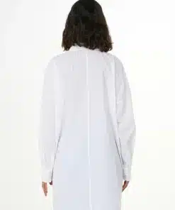 Knowledge Cotton apparel Poplin Dropped Shoulder Shirt Dress Bright White