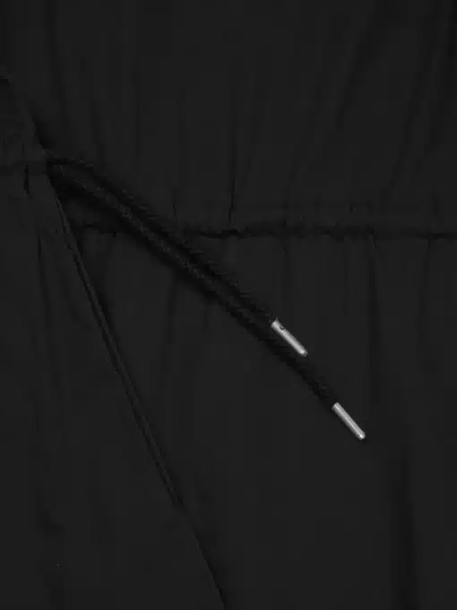 Knowledge Cotton Apparel Poplin O-Neck Short Sleeve Dress Black Jet