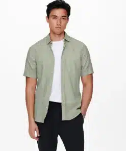 Only & Sons Caiden Life Linen Solid Shirt Green
