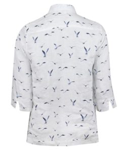Stenströms Stella White Linen Pop-Over Shirt