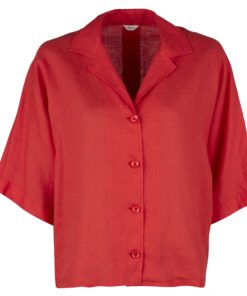 Ellie Red Linen Shirt