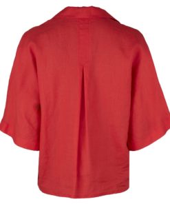 Ellie Red Linen Shirt