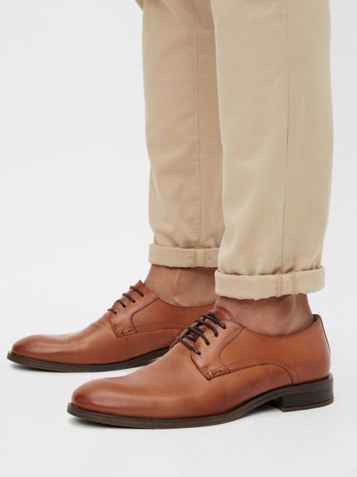 Bianco Biabyron Leather Derby Brandy
