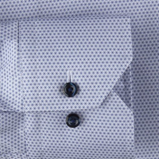 Stenströms Fitted Light Blue Patterned Twill Shirt