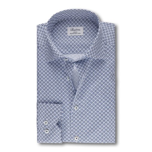 Stenströms Light Blue Patterned Twill Shirt