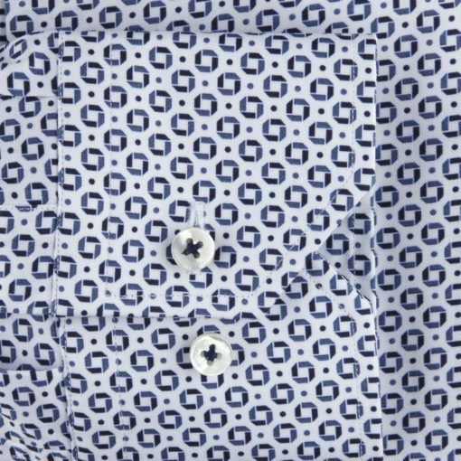 Stenströms Light Blue Patterned Twill Shirt