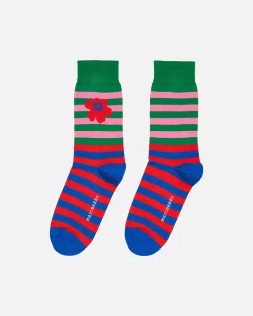 Marimekko Kasvaa Tasaraita Unikko Two Socks