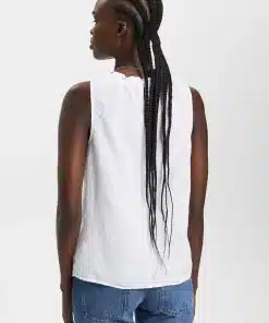 Esprit Linen Blend Top White