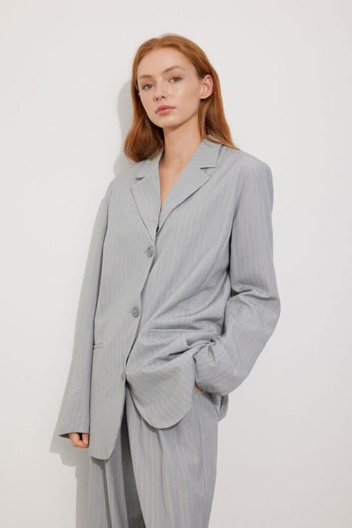 Envii Engrape Blazer Grey Pinstripe