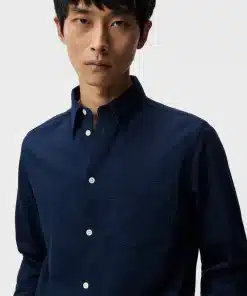 J.Lindeberg Stripe Jersey Slim Shirt Navy