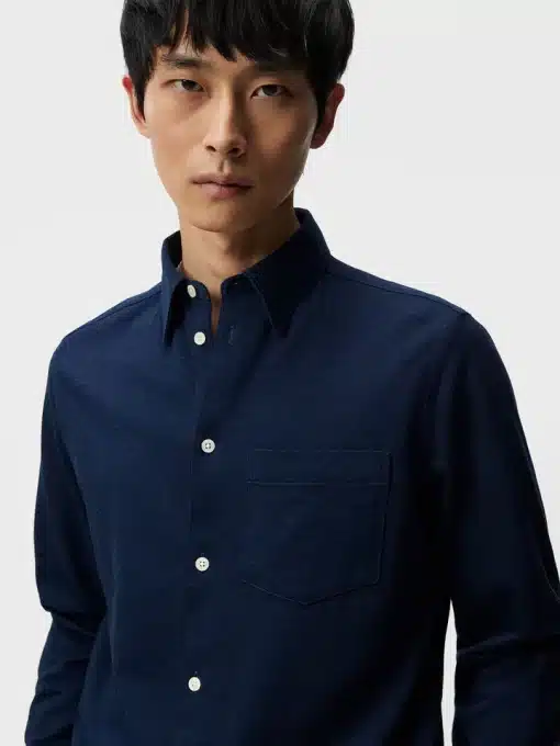 J.Lindeberg Stripe Jersey Slim Shirt Navy