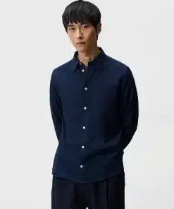 J.Lindeberg Stripe Jersey Slim Shirt Navy