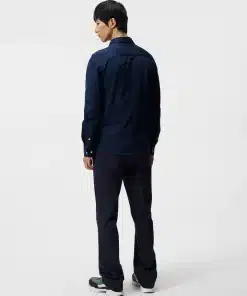 J.Lindeberg Stripe Jersey Slim Shirt Navy