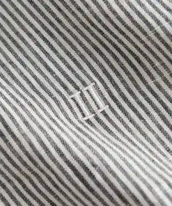 Les Deux Kristian Linen B.D. Shirt Ivory/Dark Navy