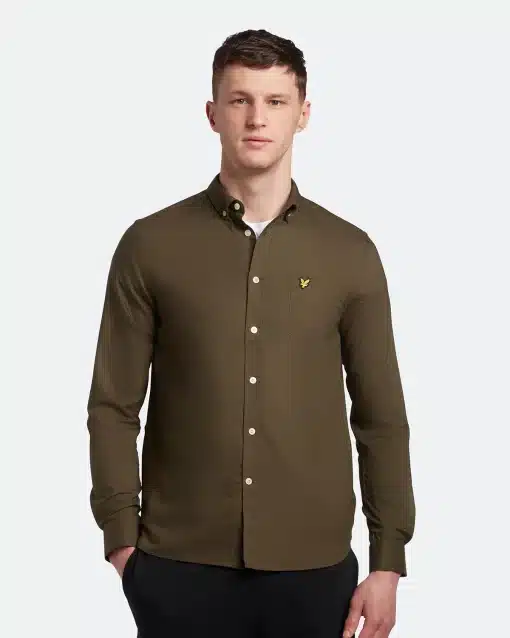 Lyle & Scott Regular Fit Light Weight Oxford Shirt Olive