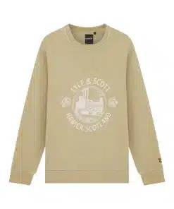Lyle & Scott Hawick Print Crew Neck Jumper Seaweed