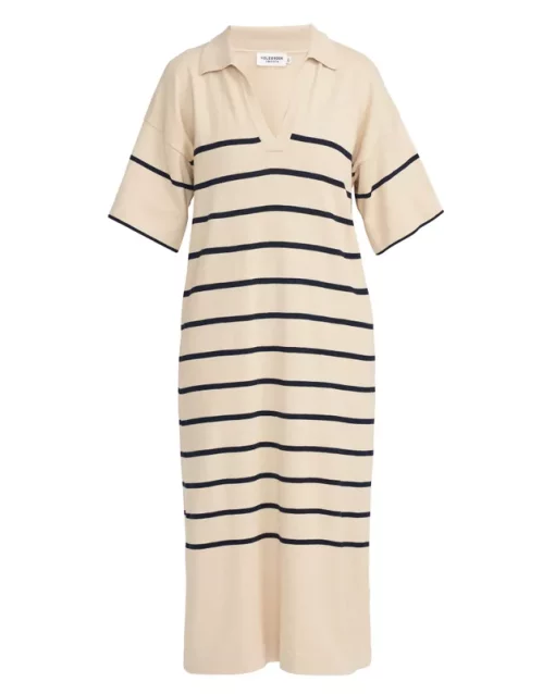 Holebrook Manuela Polo Dress Warm Sand/Navy