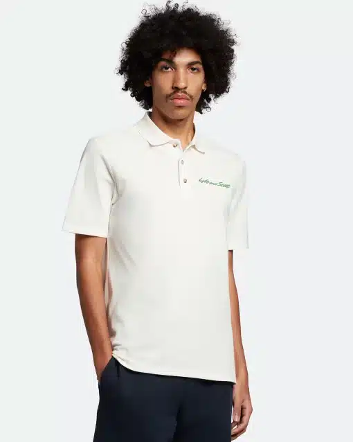Lyle & Scott Script Polo Shirt Vanilla Ice