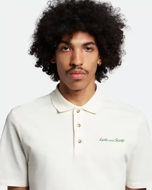 Lyle & Scott Script Polo Shirt Vanilla Ice