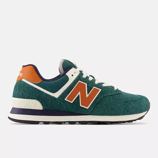 New Balance 574 Aqua Green With Orange