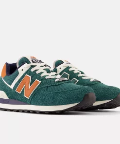New Balance 574 Aqua Green With Orange