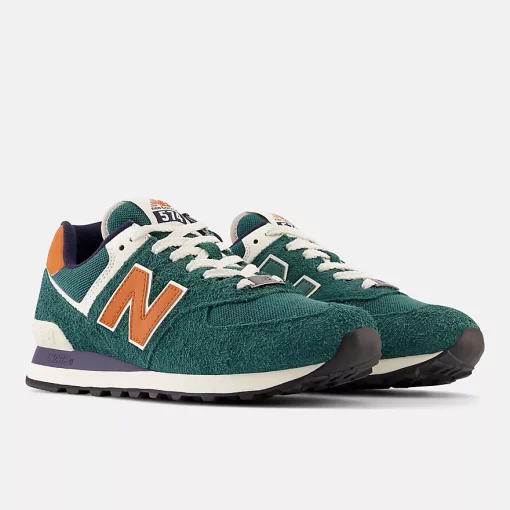 New Balance 574 Aqua Green With Orange