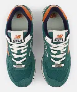 New Balance 574 Aqua Green With Orange
