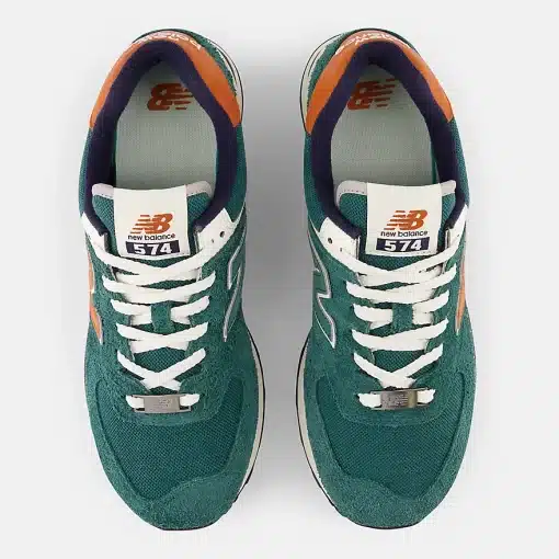 New Balance 574 Aqua Green With Orange