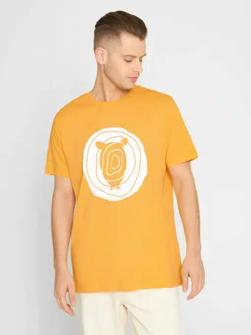 Knowledge Cotton Apparel Tee In Single Jersey Amber Yellow