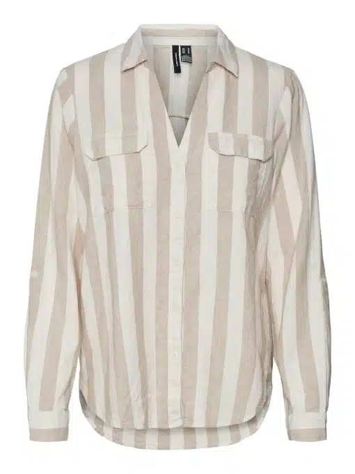Vero Moda Lina Bumpy Shirt Brown/Silver Mink